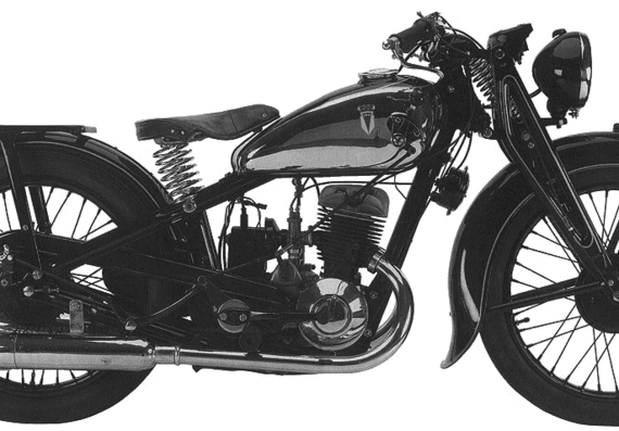 Мотоцикл DKW Sport 250 (1936) - чертежи, габариты, рисунки