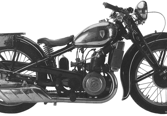 Мотоцикл DKW Sport 500 (1936) - чертежи, габариты, рисунки