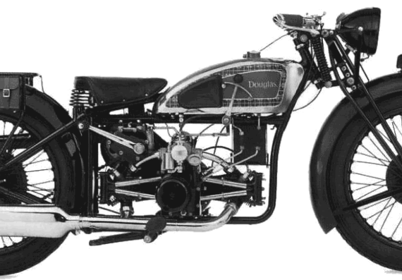 Douglas K32 motorcycle (1932) - drawings, dimensions, pictures
