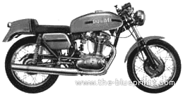 Мотоцикл Ducati 250 Desmo (1973) - чертежи, габариты, рисунки