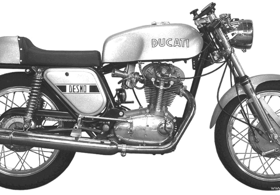 Мотоцикл Ducati 450 Desmo SilverShotgun (1971) - чертежи, габариты, рисунки