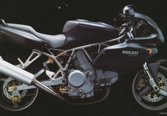 Мотоцикл Ducati 750 Sport - чертежи, габариты, рисунки