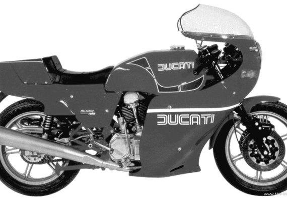 Мотоцикл Ducati 900 MHR (1980) - чертежи, габариты, рисунки