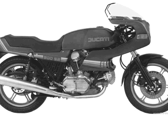 Мотоцикл Ducati 900 S2 (1982) - чертежи, габариты, рисунки