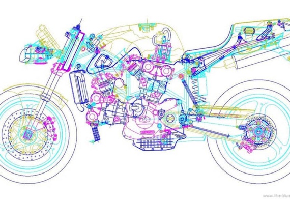 Мотоцикл Ducati 916 - чертежи, габариты, рисунки