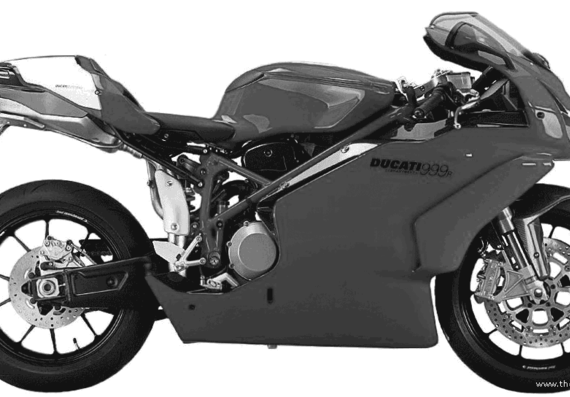Ducati 999R motorcycle (2004) - drawings, dimensions, figures