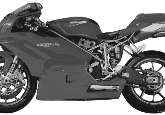 Ducati 999S motorcycle (2003) - drawings, dimensions, figures