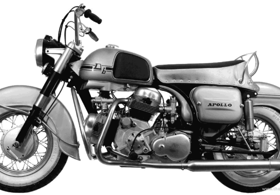 Мотоцикл Ducati Apollo (1963) - чертежи, габариты, рисунки