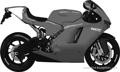 Мотоцикл Ducati Desmosedici - чертежи, габариты, рисунки