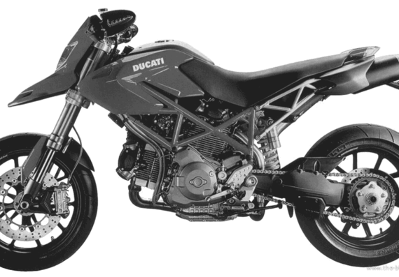Мотоцикл Ducati Hypermotard (2006) - чертежи, габариты, рисунки