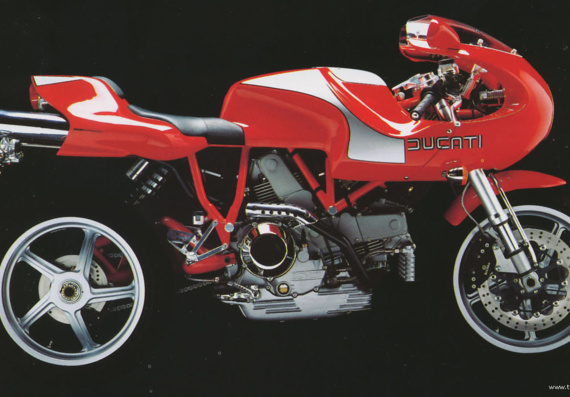 Мотоцикл Ducati MH-900 E - чертежи, габариты, рисунки