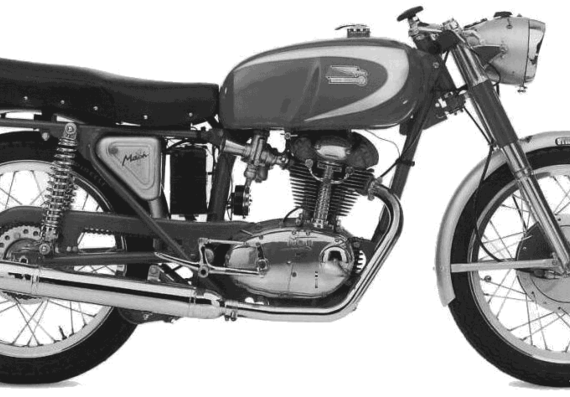 Мотоцикл Ducati Mach1 (1964) - чертежи, габариты, рисунки
