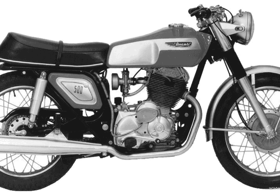 Мотоцикл Ducati Mark3 Desmo (1971) - чертежи, габариты, рисунки