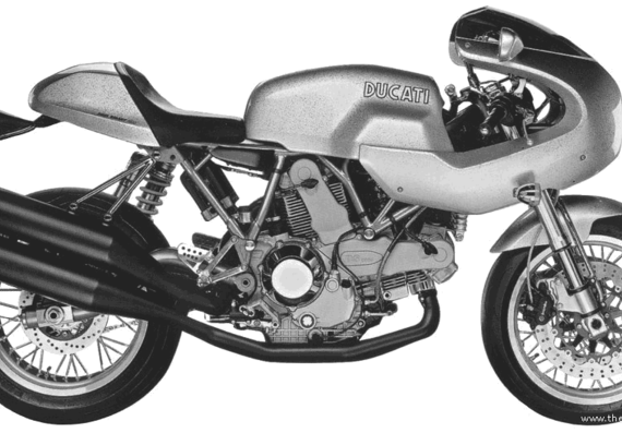 Мотоцикл Ducati PaulSmart 1000 (2004) - чертежи, габариты, рисунки