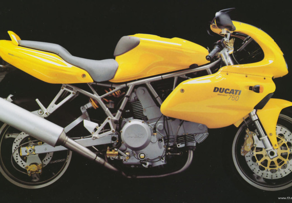 Мотоцикл Ducati SuperDue 750 - чертежи, габариты, рисунки