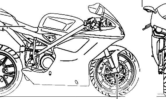 Мотоцикл Ducati Superbike 848 EVO (2013) - чертежи, габариты, рисунки