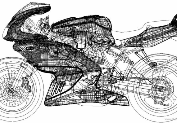 Ducati Supersport motorcycle - drawings, dimensions, figures