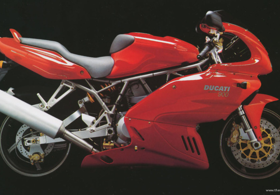 Ducati Supersport 900 motorcycle - drawings, dimensions, figures