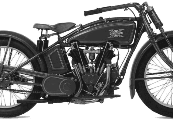 Мотоцикл Excelsior 20R (1920) - чертежи, габариты, рисунки