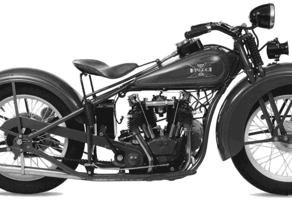 Мотоцикл Excelsior SuperX (1930) - чертежи, габариты, рисунки