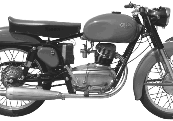 Мотоцикл Gilera 175 Sport (1956) - чертежи, габариты, рисунки