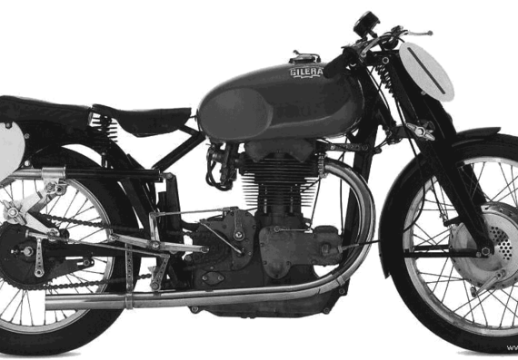 Мотоцикл Gilera Saturno SanRemo (1949) - чертежи, габариты, рисунки