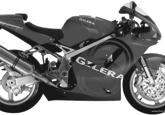 Мотоцикл Gilera SuperSport 600 (2002) - чертежи, габариты, рисунки