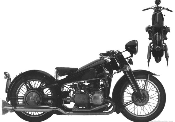 Gnome et Rhone motorcycle (1939) - drawings, dimensions, pictures
