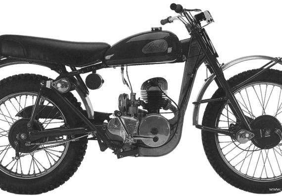 Greeves Trials 20T motorcycle (1955) - drawings, dimensions, pictures