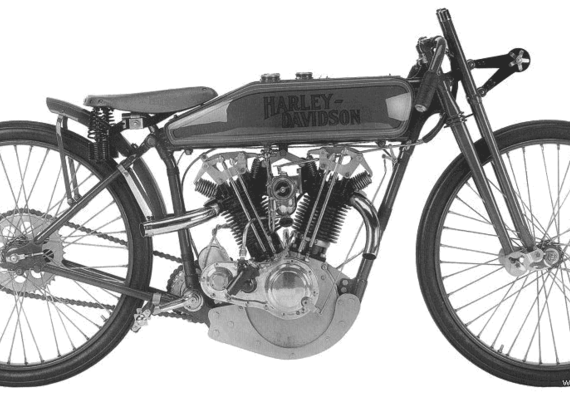 Мотоцикл Harley-Davidson 8 Valve (1923) - чертежи, габариты, рисунки