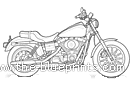 Мотоцикл Harley-Davidson Dyna Super Glide (2005) - чертежи, габариты, рисунки