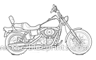 Мотоцикл Harley-Davidson Dyna Wide Glide (2005) - чертежи, габариты, рисунки