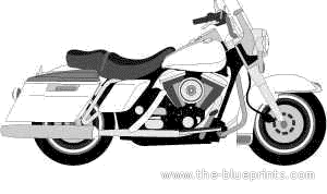 Harley-Davidson FLHR motorcycle - drawings, dimensions, pictures
