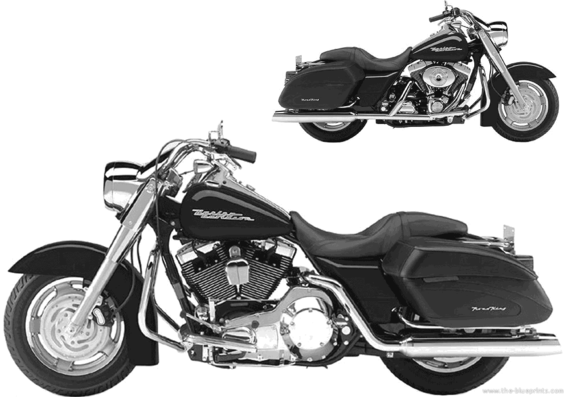 Мотоцикл Harley-Davidson FLHRSI RoadKing Custom (2004) - чертежи, габариты, рисунки