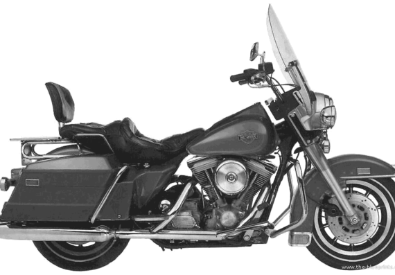 Мотоцикл Harley-Davidson FLHS ElectraGlide (1988) - чертежи, габариты, рисунки