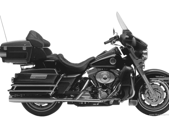 Harley-Davidson FLHTCUI ElectraGlide UltraClassic motorcycle (2001) - drawings, dimensions, pictures