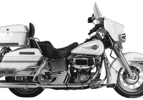 Мотоцикл Harley-Davidson FLHX (1984) - чертежи, габариты, рисунки