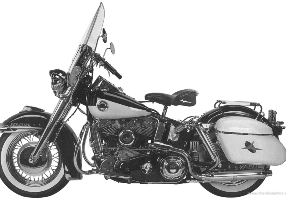 Мотоцикл Harley-Davidson FLH DuoGlide (1958) - чертежи, габариты, рисунки