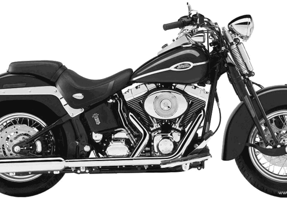 Мотоцикл Harley-Davidson FLSTSCI SpringerSoftailClassic (2005) - чертежи, габариты, рисунки