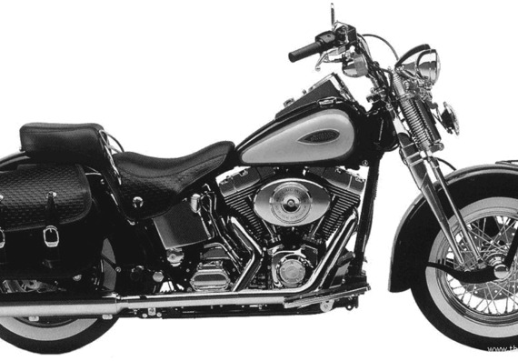 Мотоцикл Harley-Davidson FLSTS HeritageSpringer (2001) - чертежи, габариты, рисунки