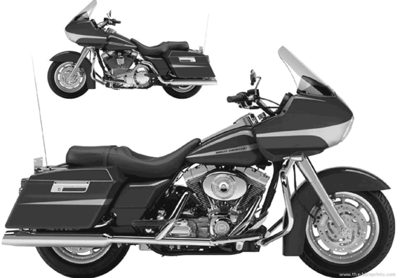 Мотоцикл Harley-Davidson FLTRI RoadGlide (2004) - чертежи, габариты, рисунки