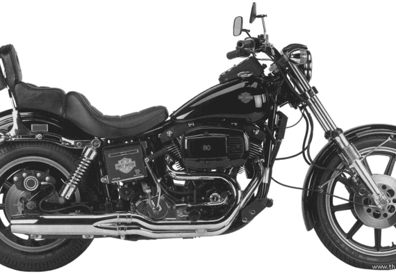 Мотоцикл Harley-Davidson FXB (1980) - чертежи, габариты, рисунки