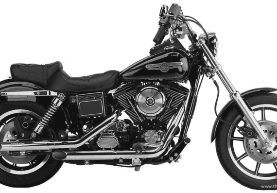 Мотоцикл Harley-Davidson FXDL (1995) - чертежи, габариты, рисунки