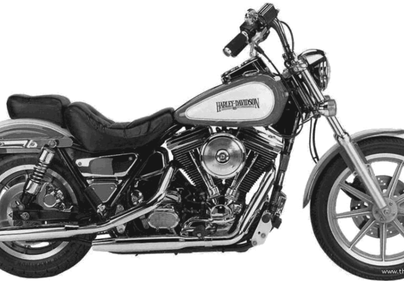 Мотоцикл Harley-Davidson FXRS (1991) - чертежи, габариты, рисунки