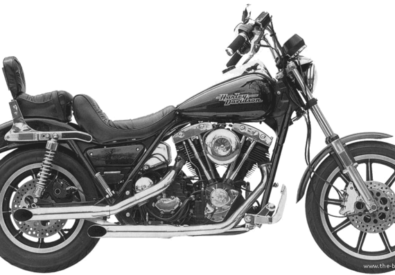 Мотоцикл Harley-Davidson FXR (1982) - чертежи, габариты, рисунки