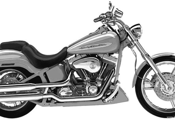 Мотоцикл Harley-Davidson FXSTDSE Deuce (2004) - чертежи, габариты, рисунки