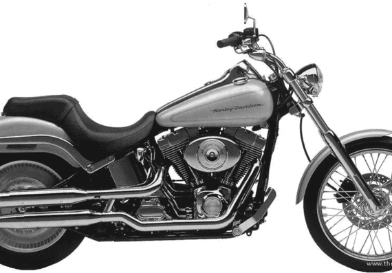Мотоцикл Harley-Davidson FXSTD Deuce (2000) - чертежи, габариты, рисунки