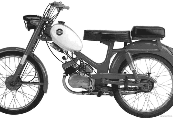 Мотоцикл Harley-Davidson M50 (1965) - чертежи, габариты, рисунки