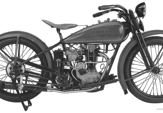 Harley-Davidson Model BA motorcycle (1926) - drawings, dimensions, pictures