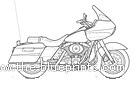 Мотоцикл Harley-Davidson Road Glide (2005) - чертежи, габариты, рисунки